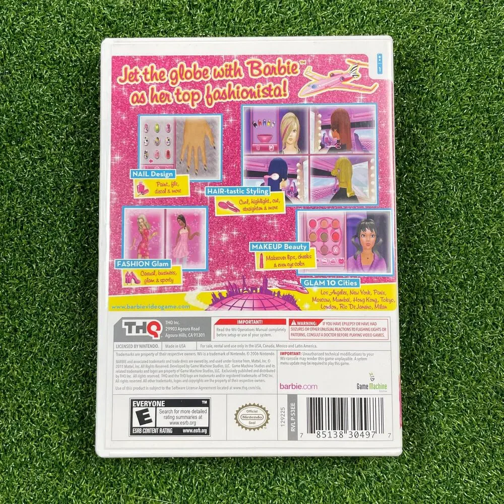 Barbie: Jet, Set & Style (Nintendo Wii, 2011) Complete and Tested